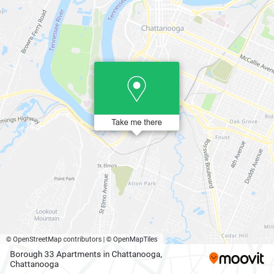 Borough 33 Apartments in Chattanooga map