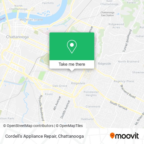 Cordell's Appliance Repair map