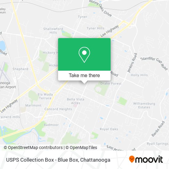 USPS Collection Box - Blue Box map