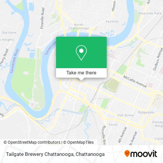 Mapa de Tailgate Brewery Chattanooga