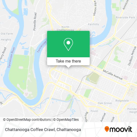 Chattanooga Coffee Crawl map