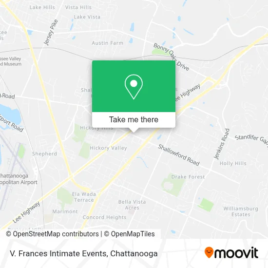 V. Frances Intimate Events map