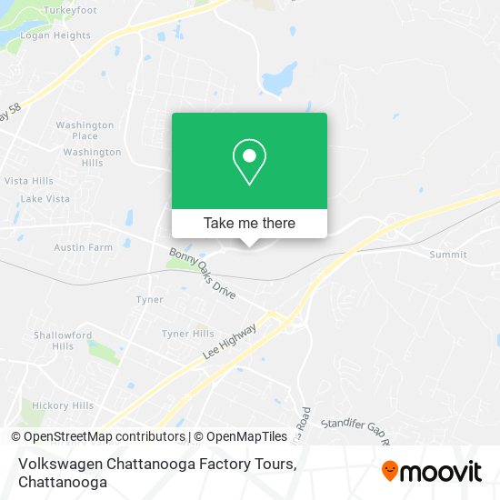 Mapa de Volkswagen Chattanooga Factory Tours