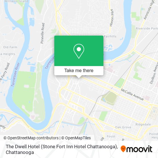 Mapa de The Dwell Hotel (Stone Fort Inn Hotel Chattanooga)