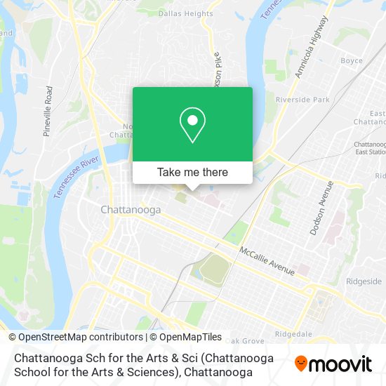 Chattanooga Sch for the Arts & Sci (Chattanooga School for the Arts & Sciences) map