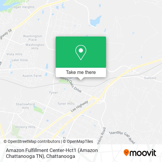 Mapa de Amazon Fulfillment Center-Hct1 (Amazon Chattanooga TN)