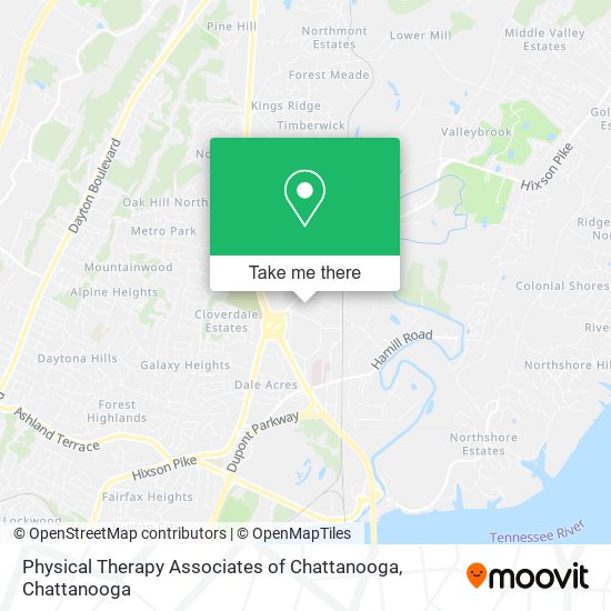 Physical Therapy Associates of Chattanooga map