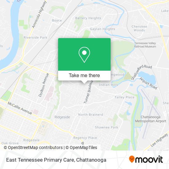 East Tennessee Primary Care map