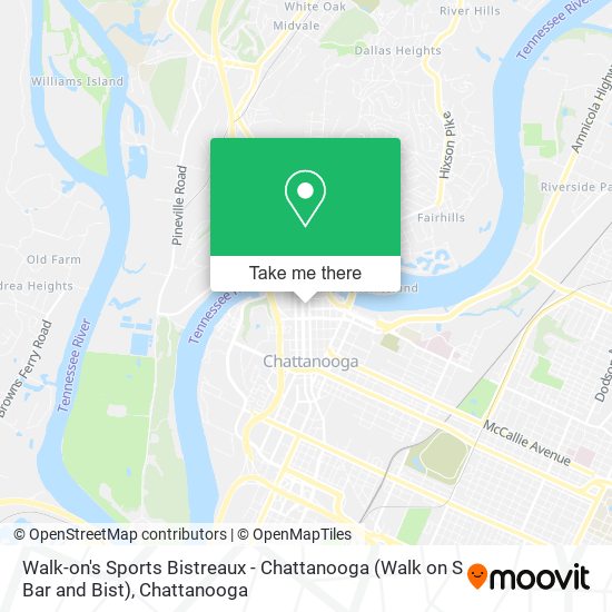 Mapa de Walk-on's Sports Bistreaux - Chattanooga (Walk on S Bar and Bist)