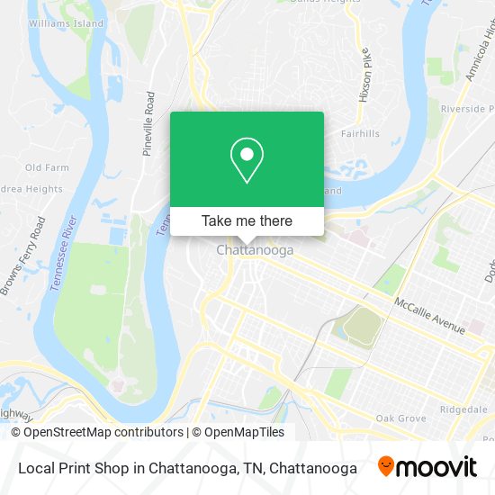 Mapa de Local Print Shop in Chattanooga, TN