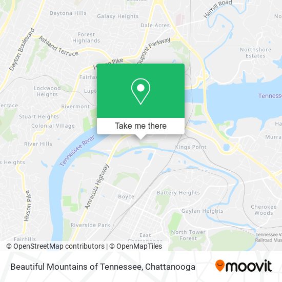 Beautiful Mountains of Tennessee map