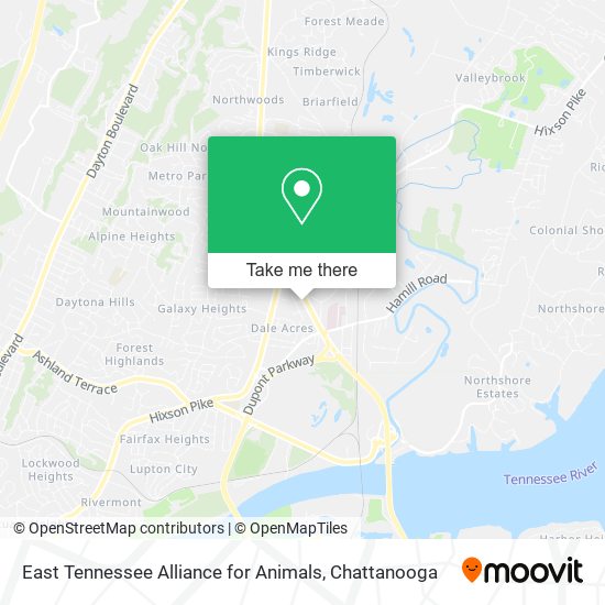 East Tennessee Alliance for Animals map