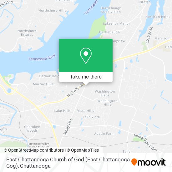 East Chattanooga Church of God (East Chattanooga Cog) map