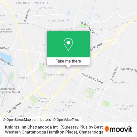 Mapa de Knights Inn-Chattanooga Int'l (Surestay Plus by Best Western Chattanooga Hamilton Place)