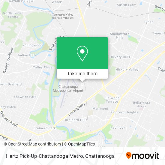 Mapa de Hertz Pick-Up-Chattanooga Metro