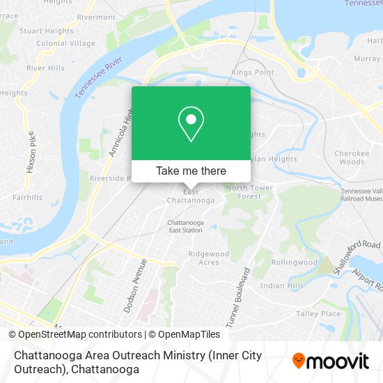 Mapa de Chattanooga Area Outreach Ministry (Inner City Outreach)