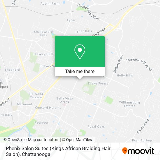 Mapa de Phenix Salon Suites (Kings African Braiding Hair Salon)