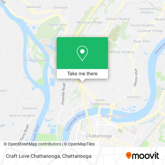 Mapa de Craft Love Chattanooga