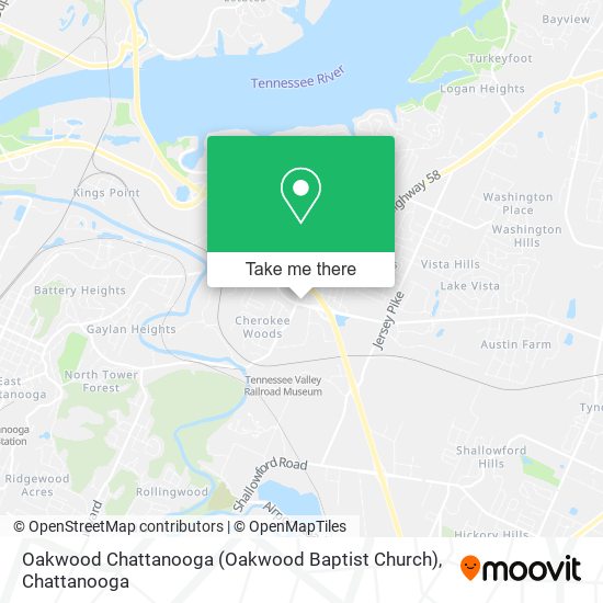 Mapa de Oakwood Chattanooga (Oakwood Baptist Church)