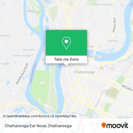 Mapa de Chattanooga Ear Nose