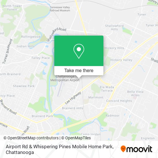 Airport Rd & Whispering Pines Mobile Home Park map