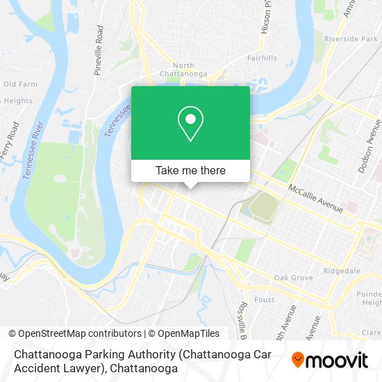 Mapa de Chattanooga Parking Authority (Chattanooga Car Accident Lawyer)