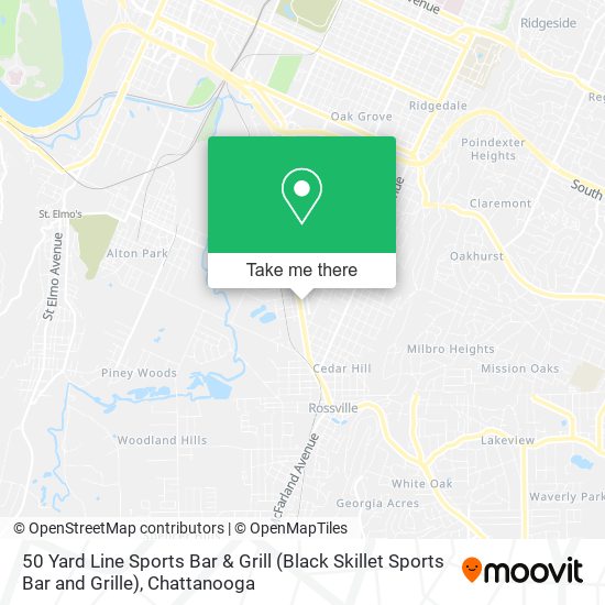 Mapa de 50 Yard Line Sports Bar & Grill (Black Skillet Sports Bar and Grille)