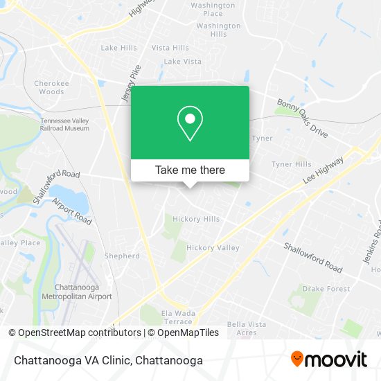 Chattanooga VA Clinic map