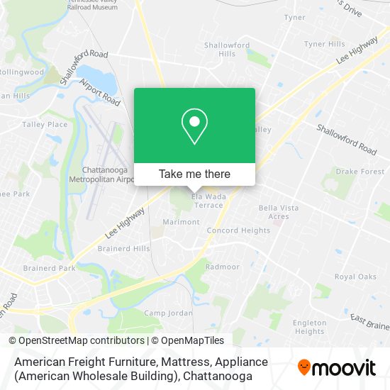 Mapa de American Freight Furniture, Mattress, Appliance (American Wholesale Building)