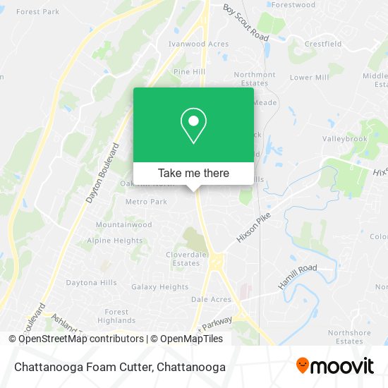 Chattanooga Foam Cutter map