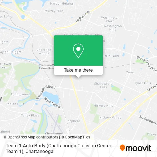 Team 1 Auto Body (Chattanooga Collision Center Team 1) map