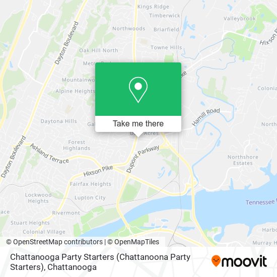 Chattanooga Party Starters (Chattanoona Party Starters) map