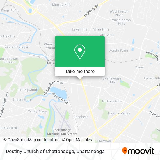 Destiny Church of Chattanooga map