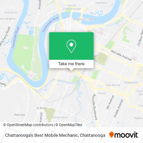 Chattanooga's Best Mobile Mechanic map