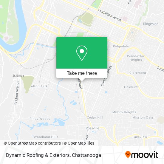 Dynamic Roofing & Exteriors map