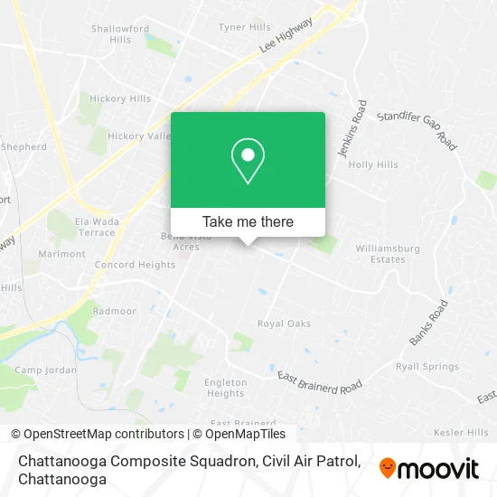 Chattanooga Composite Squadron, Civil Air Patrol map