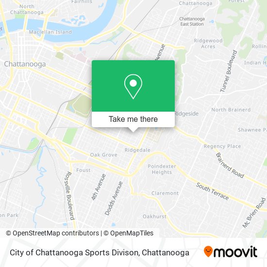 City of Chattanooga Sports Divison map