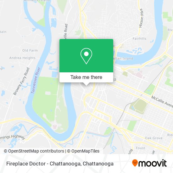 Mapa de Fireplace Doctor - Chattanooga