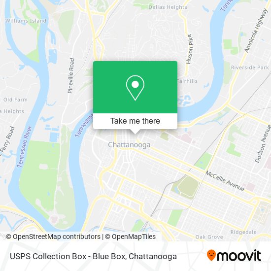 USPS Collection Box - Blue Box map