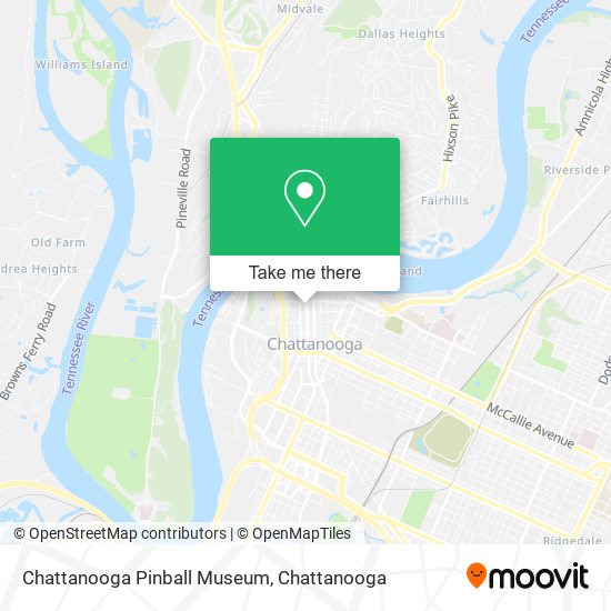 Chattanooga Pinball Museum map