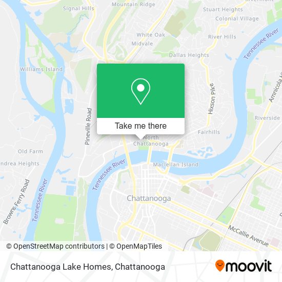 Chattanooga Lake Homes map