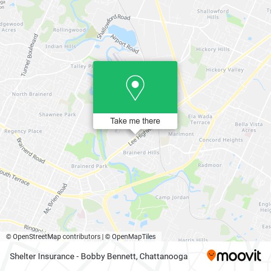 Shelter Insurance - Bobby Bennett map