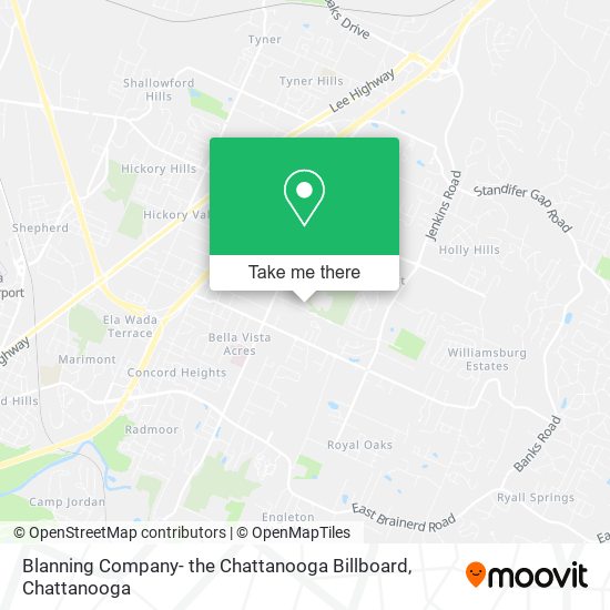 Mapa de Blanning Company- the Chattanooga Billboard
