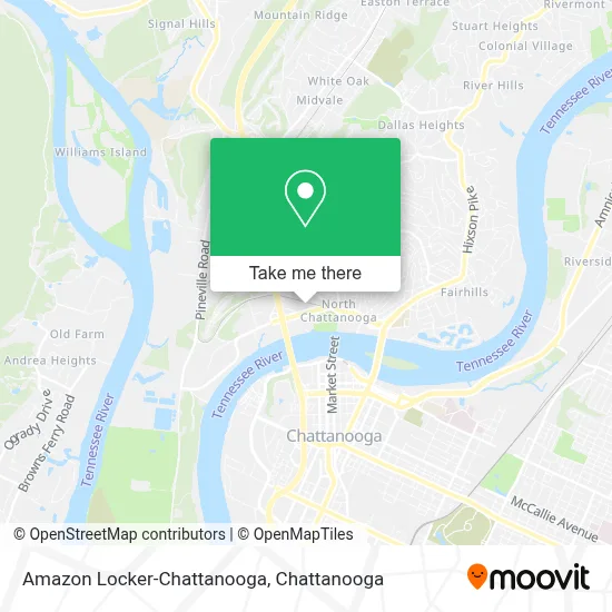 Amazon Locker-Chattanooga map