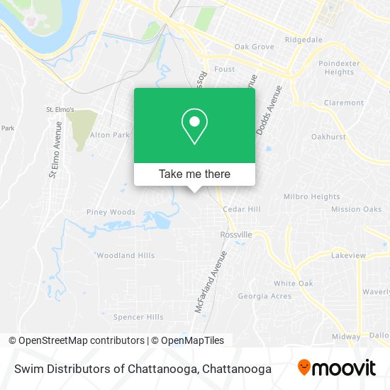 Mapa de Swim Distributors of Chattanooga