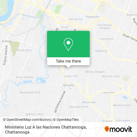 Mapa de Ministerio Luz A las Naciones Chattanooga