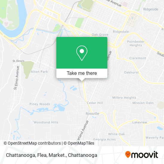 Mapa de Chattanooga, Flea, Market.