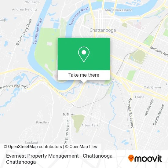 Evernest Property Management - Chattanooga map