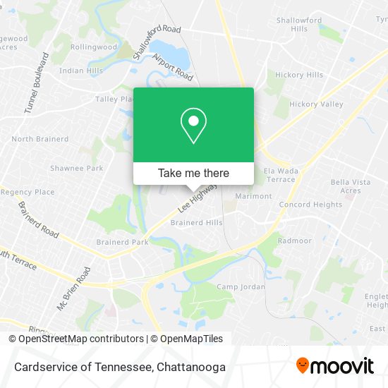 Cardservice of Tennessee map