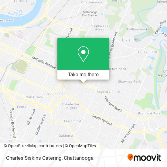 Charles Siskins Catering map
